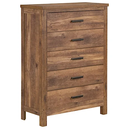 Rustic Chest with 5 Drawers